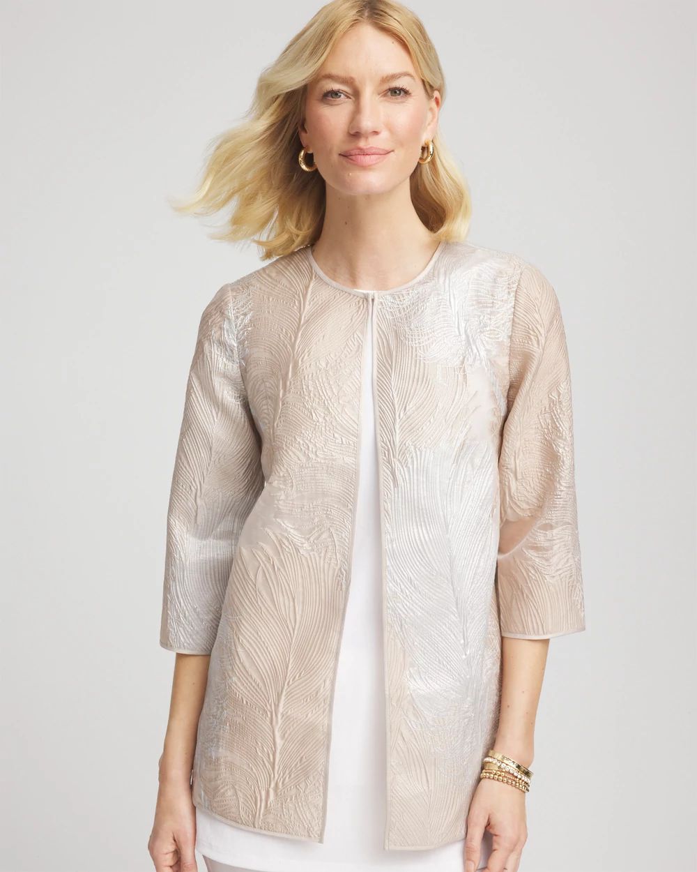 Travelers™ Collection Metallic 3/4 Sleeve Jacket | Chico's